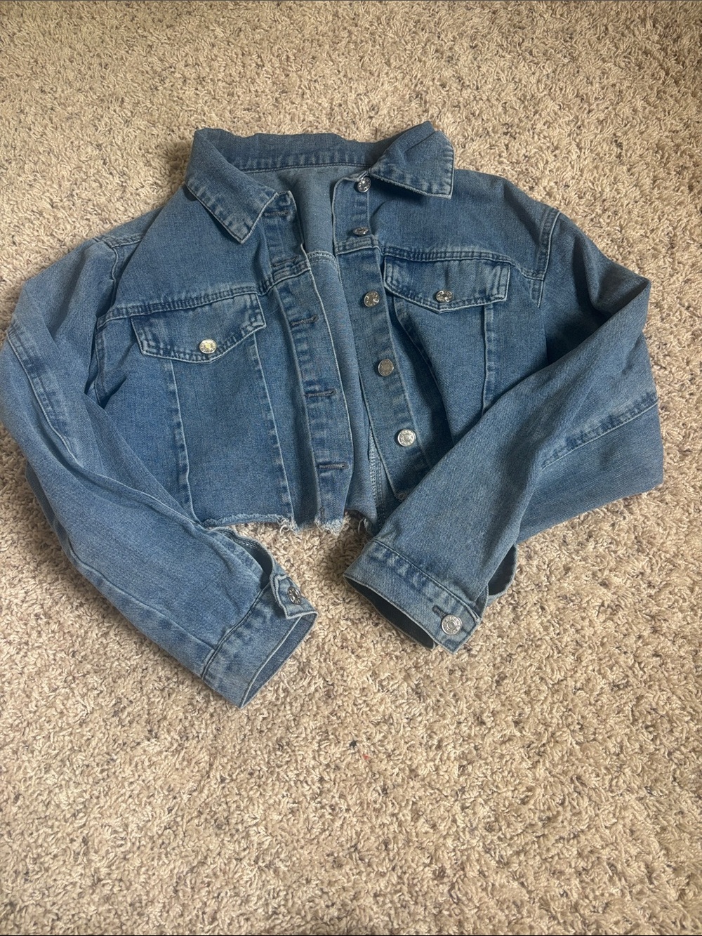 SHEIN Cropped Blue Denim Jacket